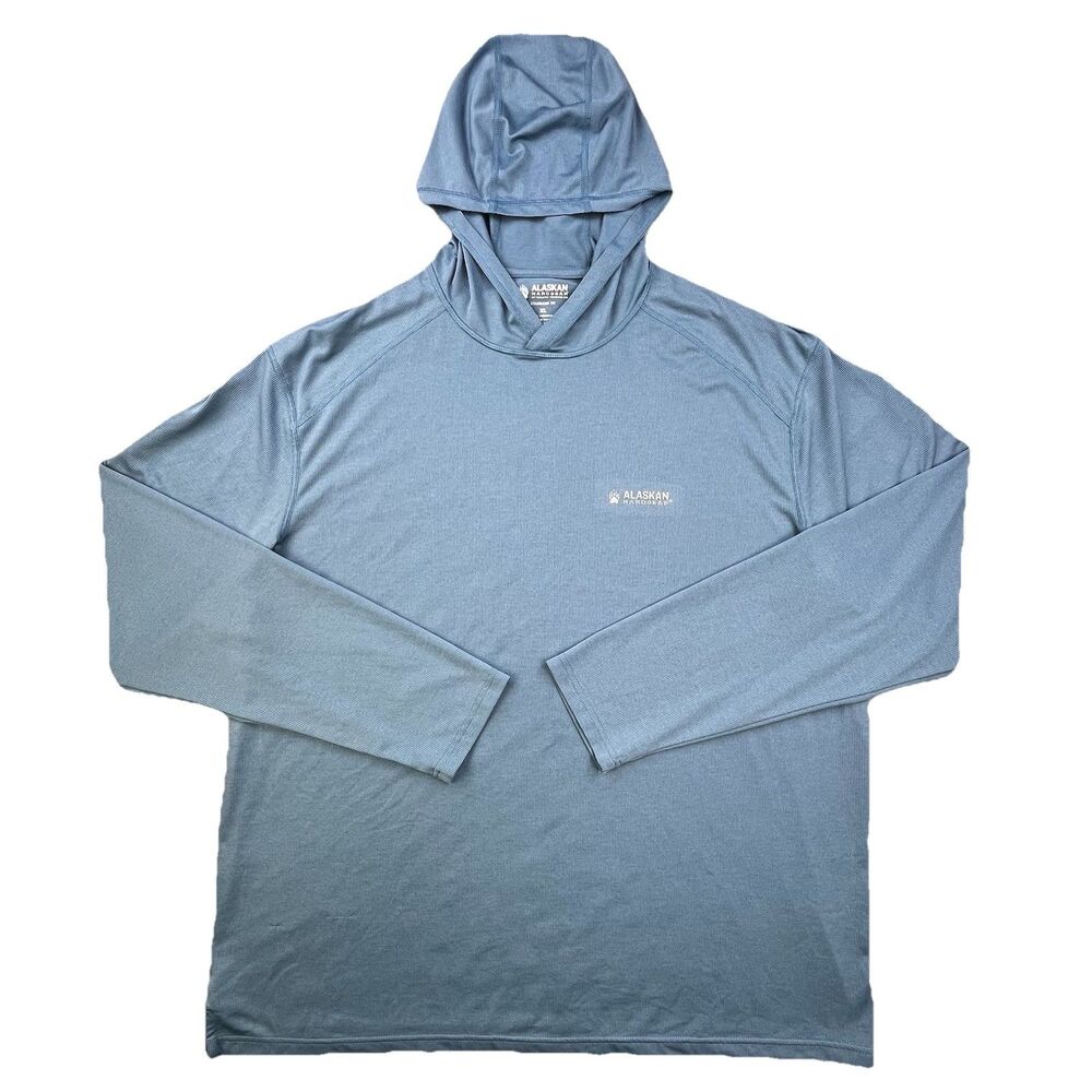Alaskan Hardgear Performance Hoodie Men XL Blue Base Layer Hiking Duluth Trading